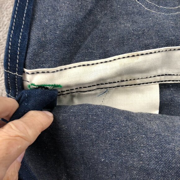 Big Ben Mens Denim Bib Overalls 38x32 Blue 100% Cotton Straight Leg Retro Y2K - Picture 11 of 14